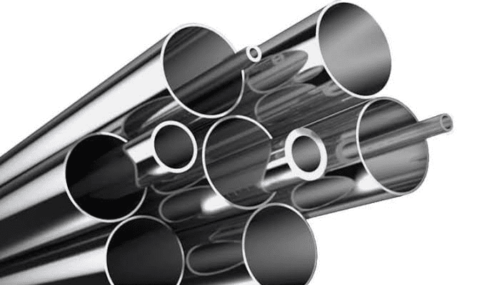 Steel pipes and tubes assortment.