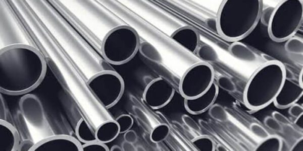 A pile of stainless-steel tubes